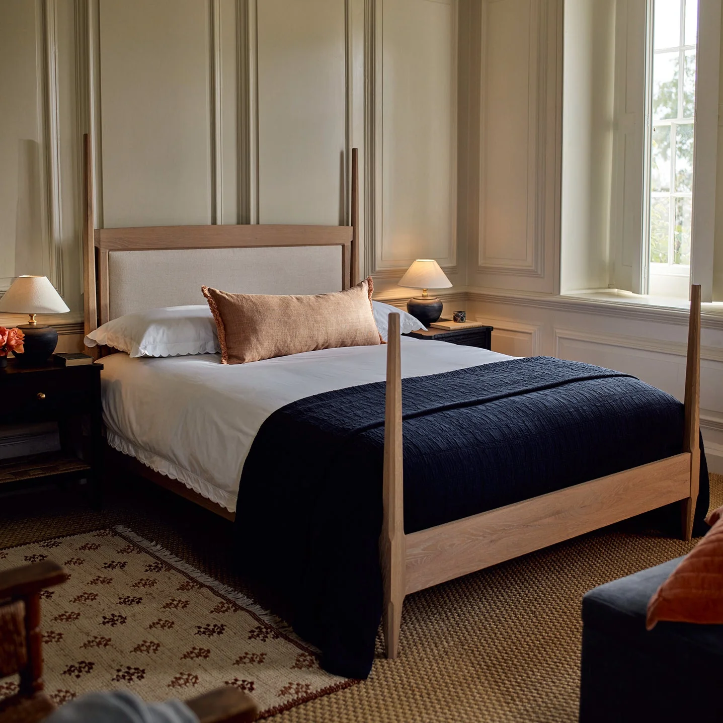 Walton Super King Four Poster Bed, Oak