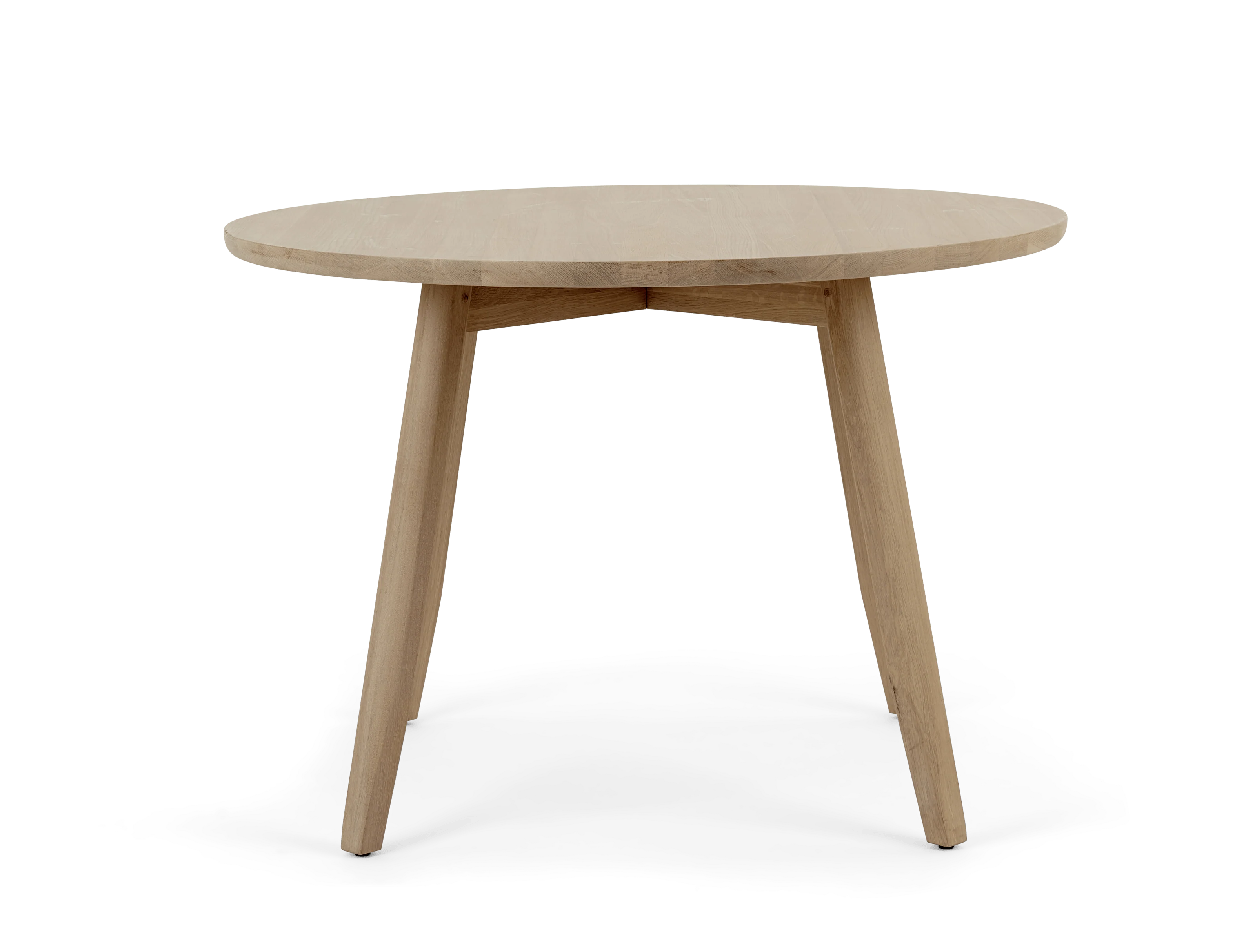 Wycombe 4 Seater Round Oak Dining Table - Image 2